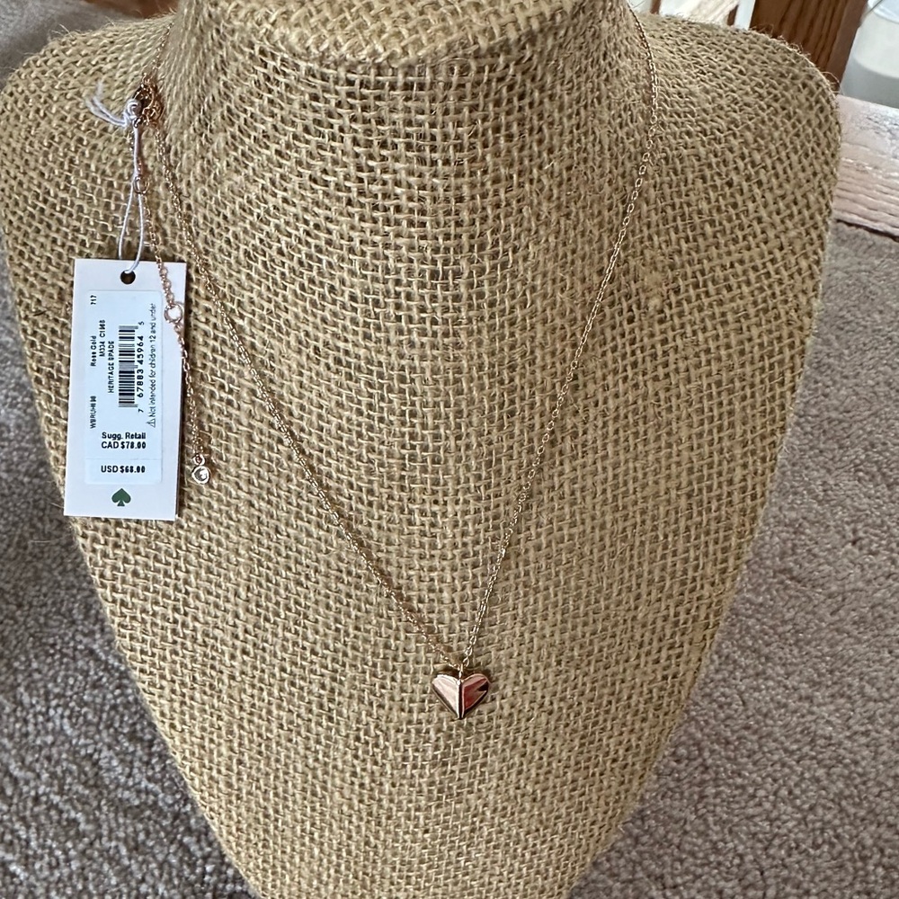 Kate Spade rose gold heart necklace